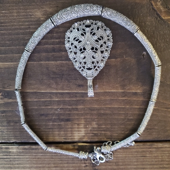 Silver Necklace with Silver Pendant - Picture 2 of 2